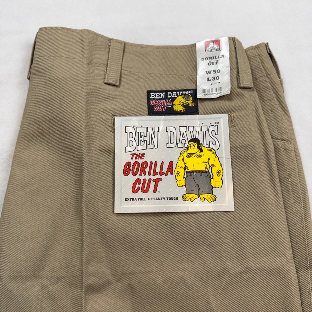 Ben Davis‎ Gorilla Cut Khaki Pants Mens 50x30 Deadstock NOS VTG 11.5 leg opening